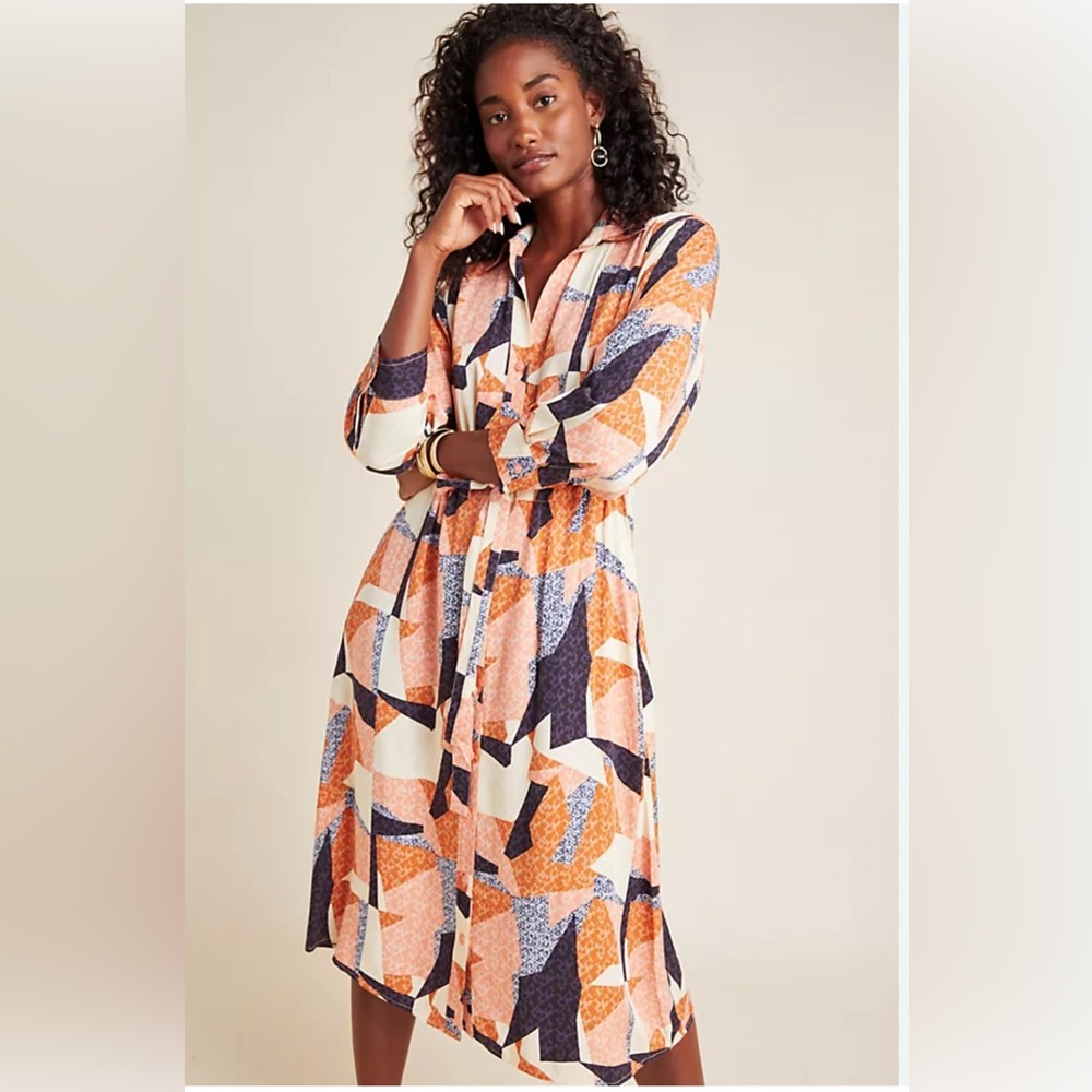 #591 Corey Lynn Calter Abstract Print Long Sleeve Dress size S